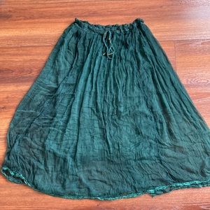 Dark green gypsy gauze skirt